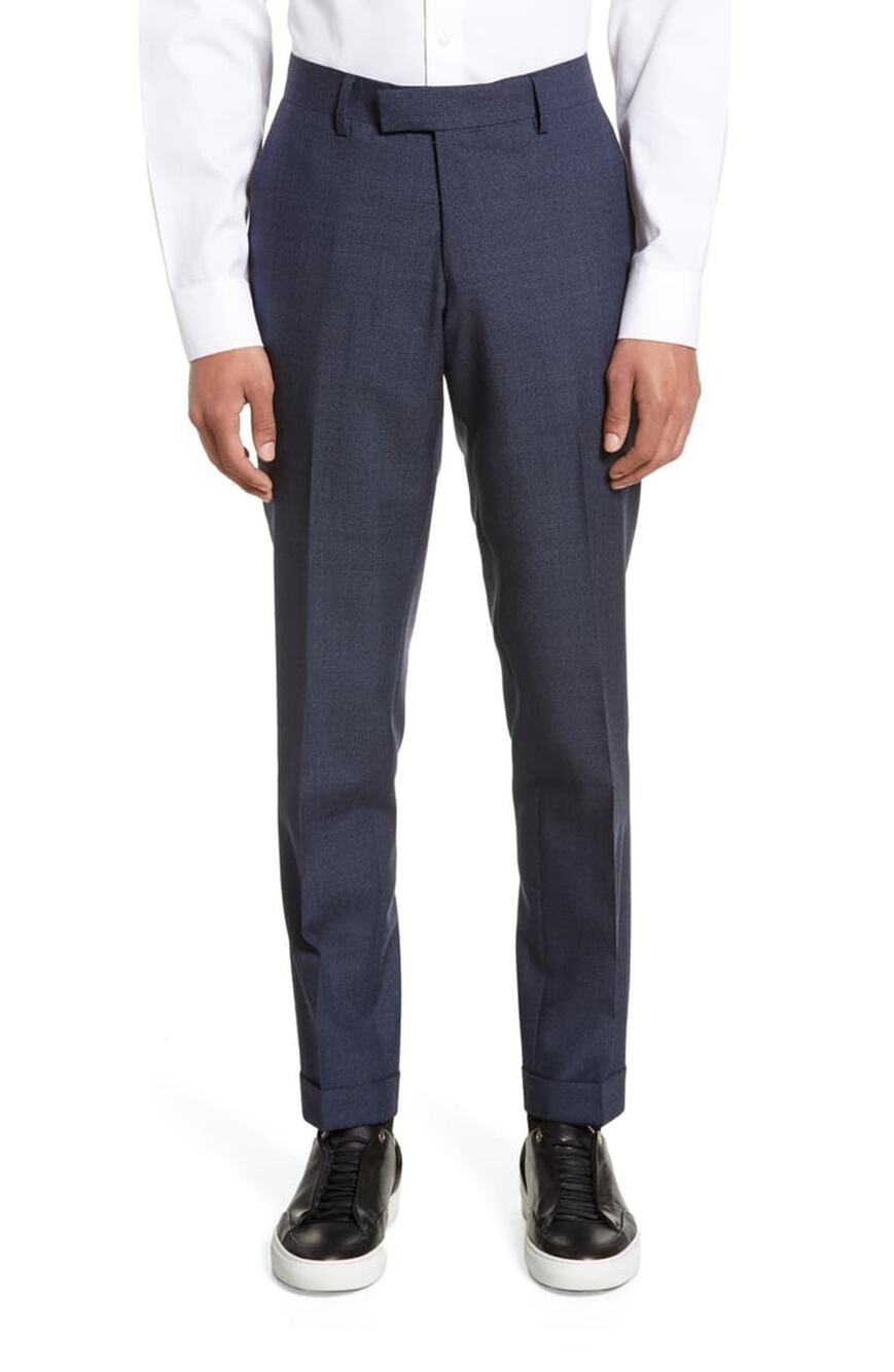 Tiger of Sweden Tilman Slim Houndstooth Wool Trousers Men's 30 Navy Blue